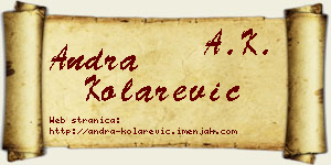 Andra Kolarević vizit kartica